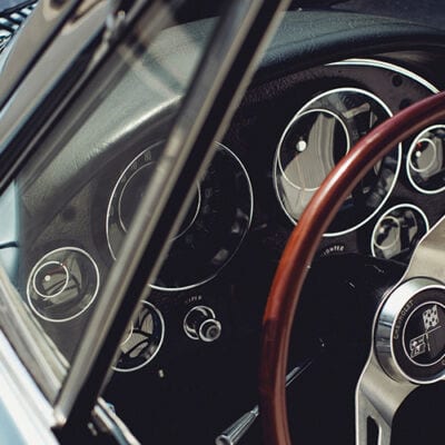 corvette c2 dashboard and steering wheel